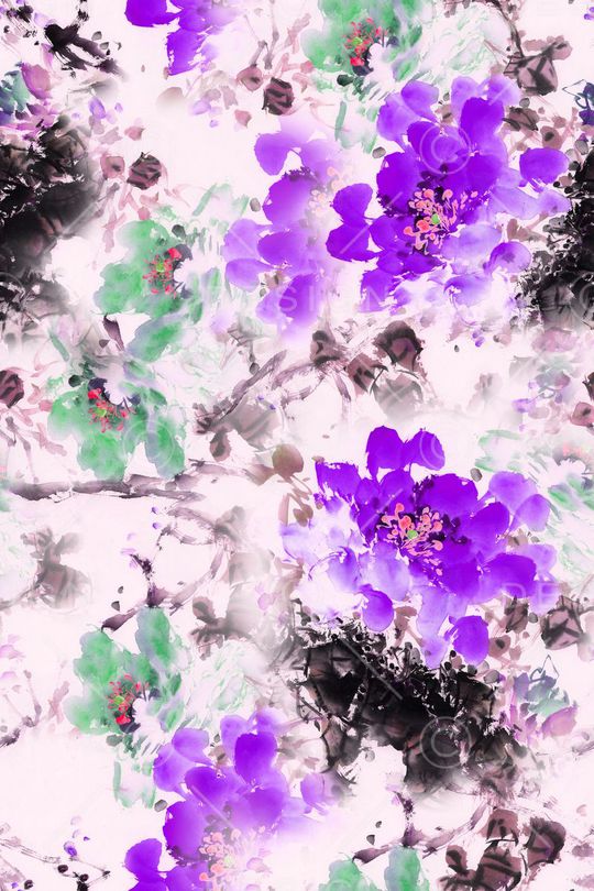 牡丹印花华亿平台图片