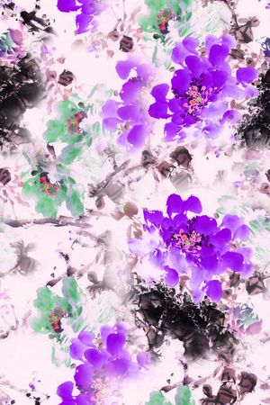 牡丹印花华亿平台图片