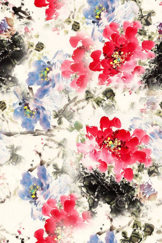 牡丹印花华亿平台图片