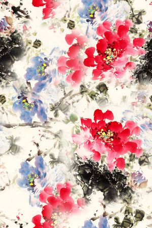 牡丹印花华亿平台图片