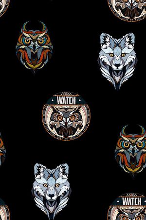 手绘动物头像时尚潮流印花印花华亿平台图片