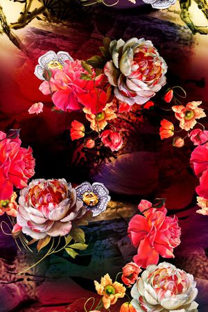 花卉印花华亿平台图片