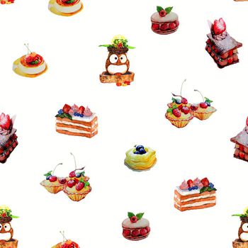 704970-蛋糕马卡龙蛋挞草莓白