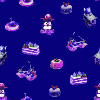 704971-蛋糕马卡龙蛋挞草莓蓝