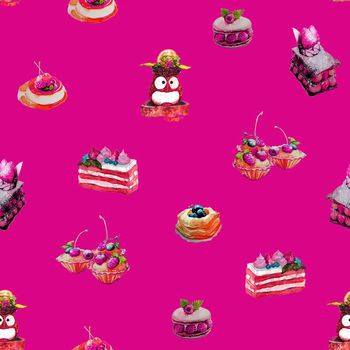 704972-蛋糕马卡龙蛋挞草莓玫