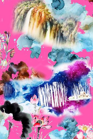 水彩印花华亿平台图片