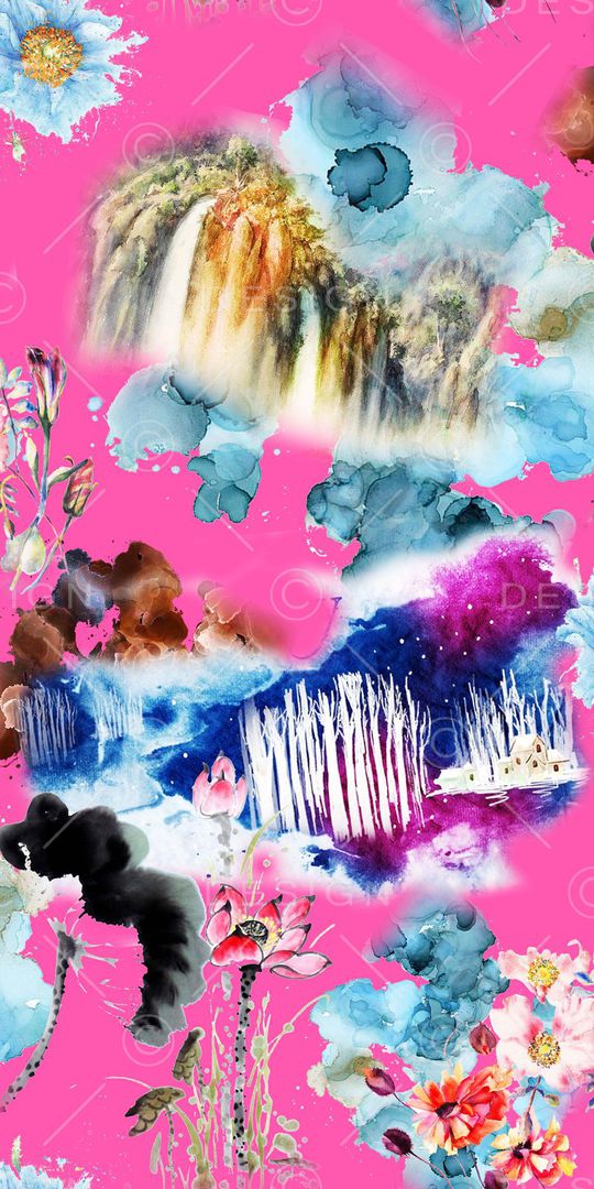 水彩印花华亿平台图片