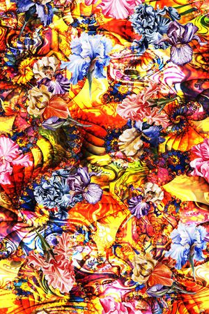 罂粟花印花华亿平台图片