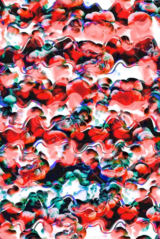 手绘水彩花卉几何印花印花华亿平台图片