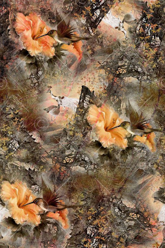 山涧草丛印花华亿平台图片