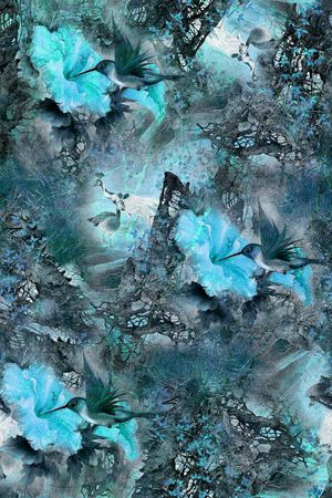 山涧草丛印花华亿平台图片