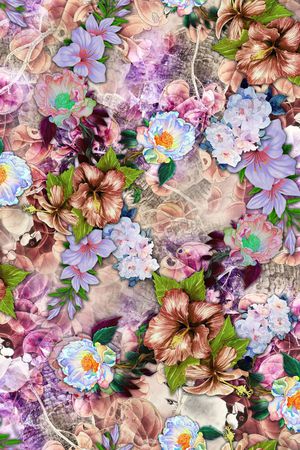 牡丹印花华亿平台图片