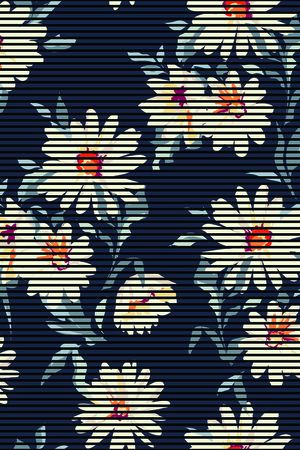 大牌手绘花卉印花华亿平台图片