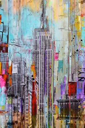 几何线条印花华亿平台图片