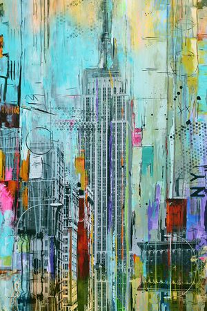 几何线条印花华亿平台图片