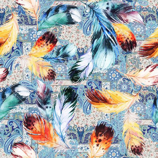 羽毛印花华亿平台图片