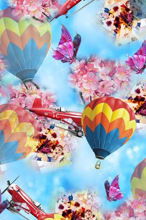 热气球印花华亿平台图片