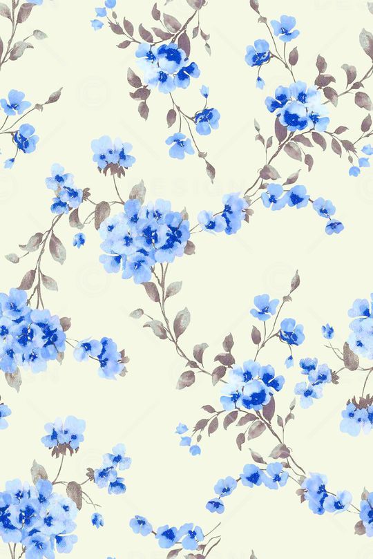 抽象手绘满版花卉印花华亿平台图片