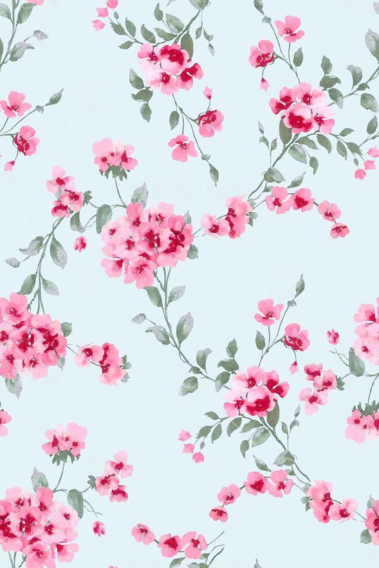 抽象手绘满版花卉印花华亿平台图片