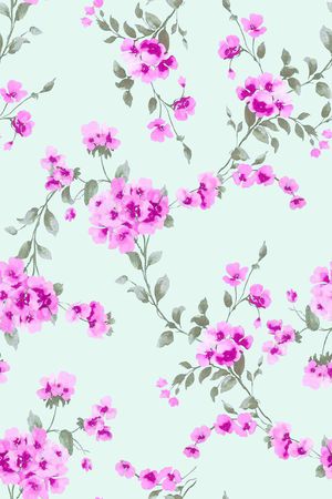 抽象手绘满版花卉印花华亿平台图片