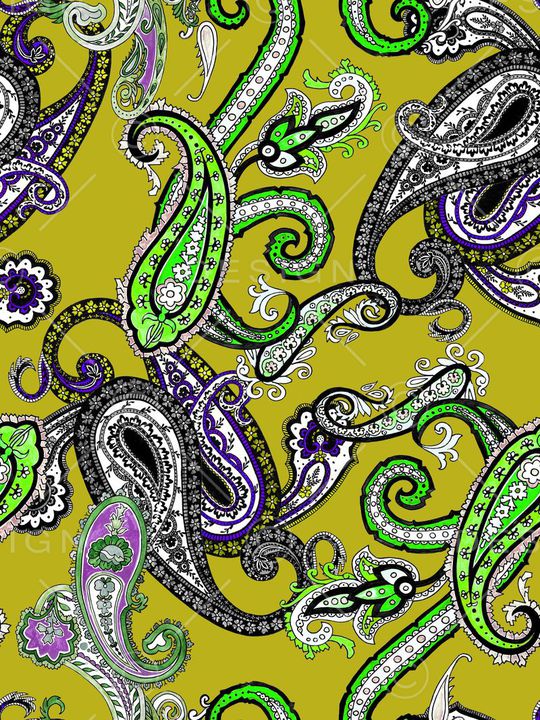 佩斯利印花华亿平台图片