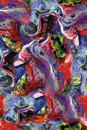 抽象手绘几何油画水彩印花印花华亿平台图片