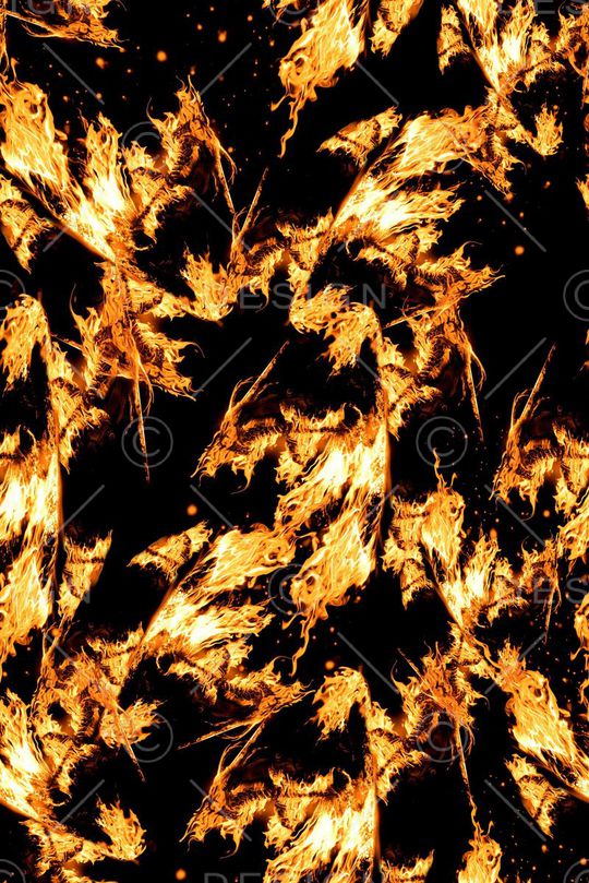 抽象火焰男装满版潮流印花印花华亿平台图片