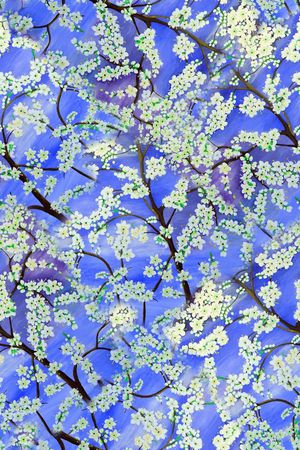 手绘印花植物花卉树数码印花印花华亿平台图片