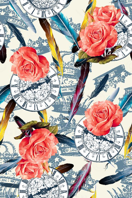 抽象手绘满版花卉印花华亿平台图片