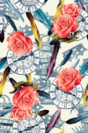 抽象手绘满版花卉印花华亿平台图片