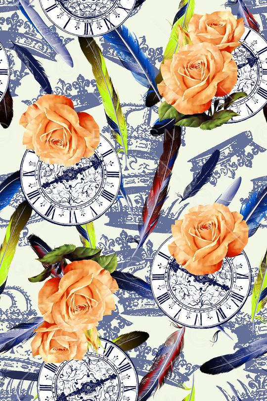 抽象手绘满版花卉印花华亿平台图片