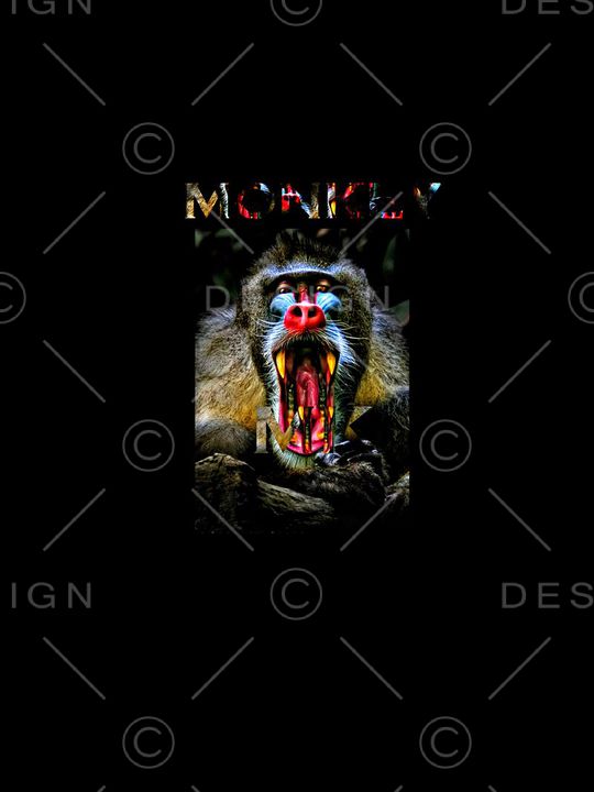 抽象手绘水彩油画猴子猩猩印花印花华亿平台图片