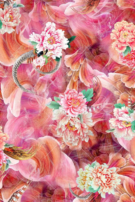 炫彩底纹印花华亿平台图片