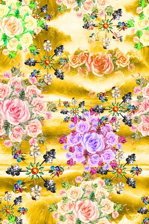 手绘水彩珠宝印花华亿平台图片