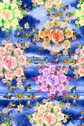 手绘水彩珠宝印花华亿平台图片