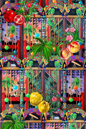 棕榈树印花华亿平台图片