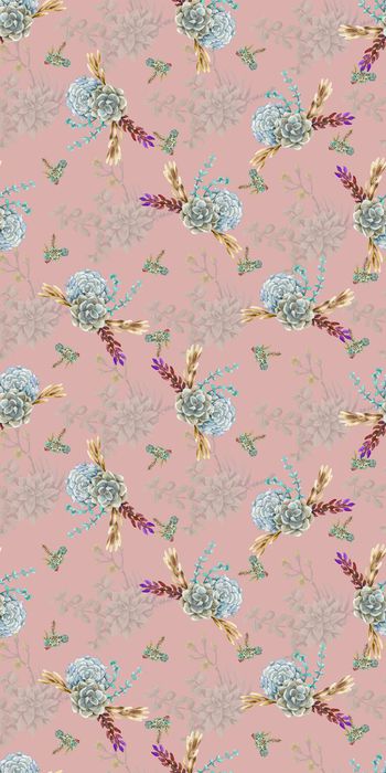 706039-手绘多肉植物花卉