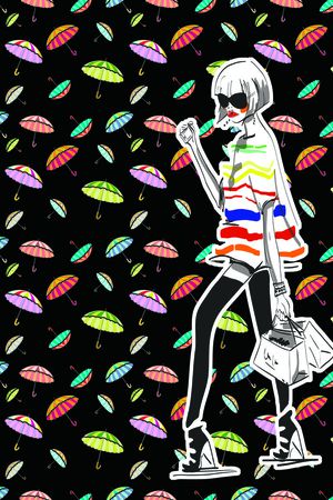 雨伞印花华亿平台图片