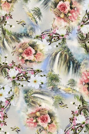 中国画印花华亿平台图片