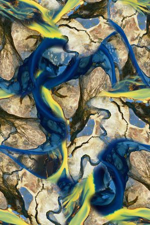 手绘水彩地理几何印花印花华亿平台图片