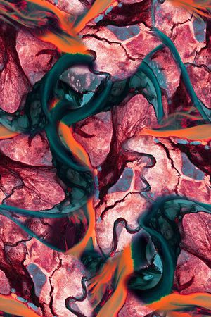 手绘水彩地理几何印花印花华亿平台图片