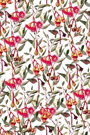 抽象手绘满版花卉印花华亿平台图片