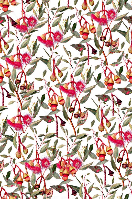 抽象手绘满版花卉印花华亿平台图片