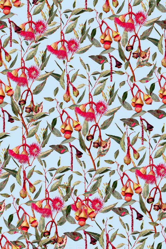 抽象手绘满版花卉印花华亿平台图片