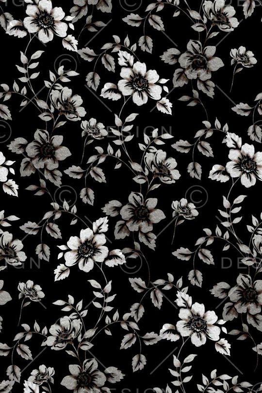 抽象手绘满版花卉印花华亿平台图片