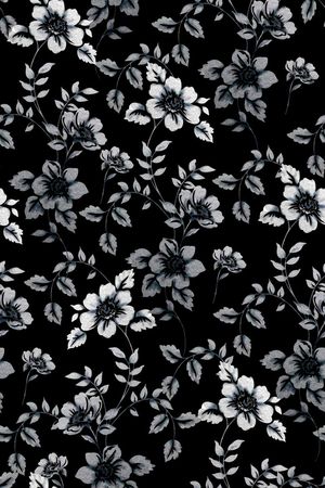 抽象手绘满版花卉印花华亿平台图片