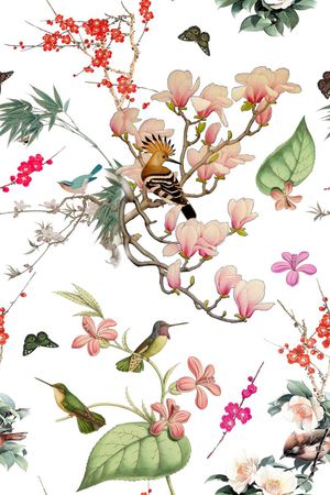 花鸟印花华亿平台图片