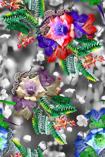 抽象幻彩底纹印花华亿平台图片