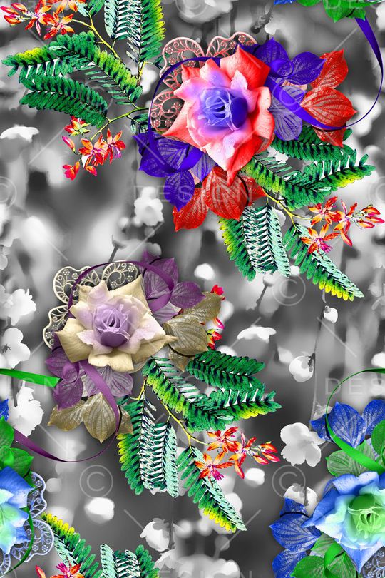 抽象幻彩底纹印花华亿平台图片