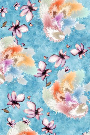 羽毛印花华亿平台图片